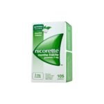 Nicorette gum 4mg nicotine, fresh mint flavor without sugar, intended for smoking very strongly addicted.