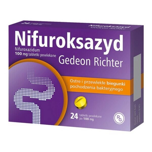 Nifuroxazide Gedeon Richter is a medicinal product intended for adults and children over 7 years of age. Its active substance is nifuroxayide with antibacterial activity, used in acute and chronic bacterial diarrhea.