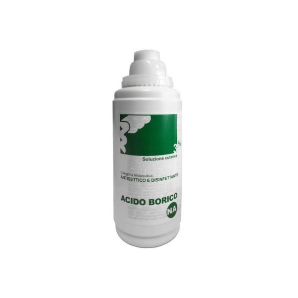 Boric Acid Cutaneous Solution 3% is an antiseptic for the disinfection of minor burns and irritated or chapped skin areas with decongestant and antibacterial action.