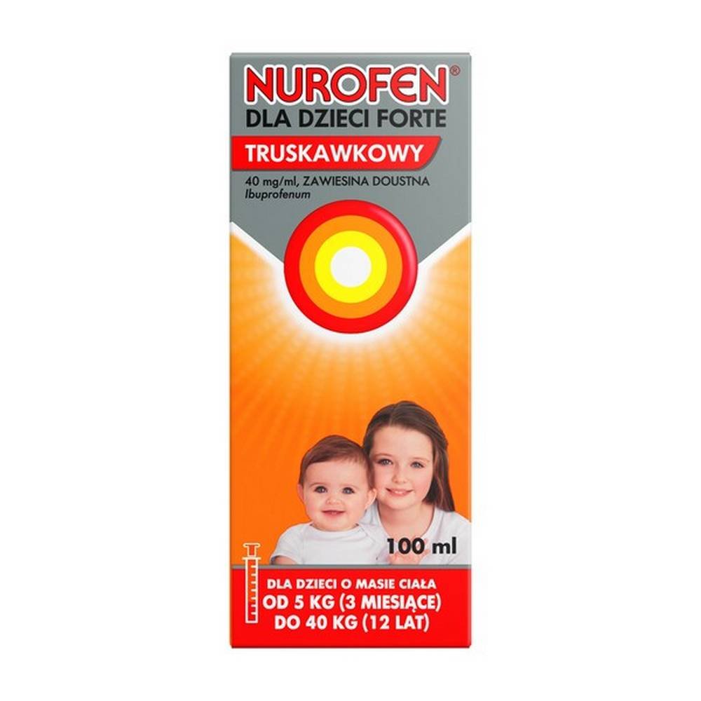 nurofen forte strawberry for children 40 mg ml oral suspension 100 ml Нурофен Форте для детей - лекарство, используемое для лечения лихорадки и легкой или умеренной боли. Вкус клубники. Ибупрофен в Нурофен Форте для детей принадлежит к группе лекарств, называемых нестероидными противовоспалительными препаратами (НПВП).