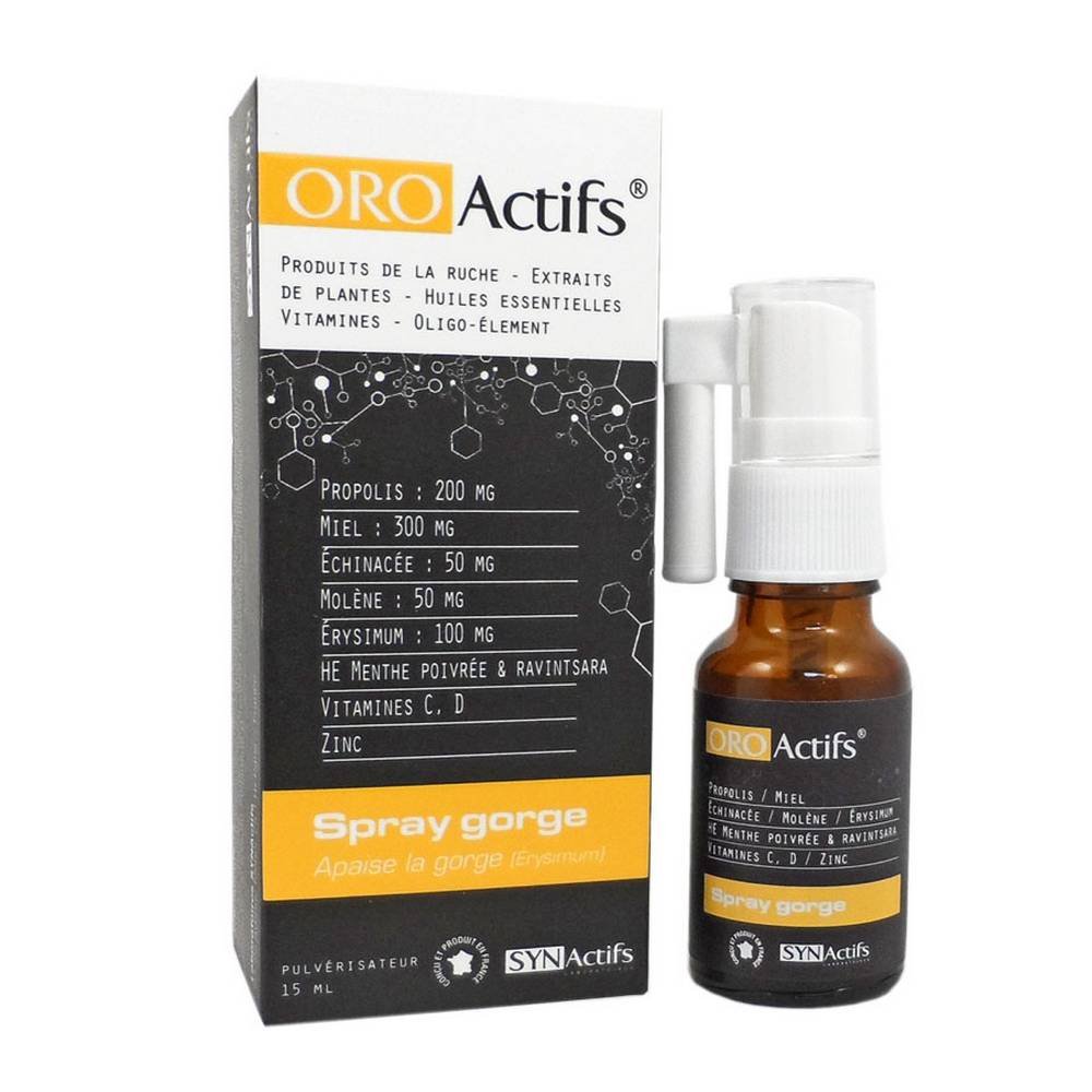 Oroactifs Natural Sore Throat Spray 15ml Apozona