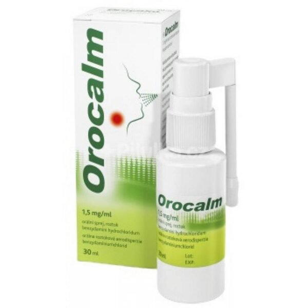 Orocalm 1.5 mg / ml and Orocalm forte 3.0 mg / ml oral spray, solution and is a drug with the active ingredient benzydamine hydrochloride. For topical use in the mouth and throat.