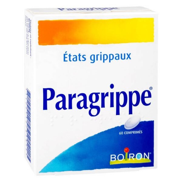 Paragrippe Boiron is a homeopathic medicine in the form of sucking tablets traditionally used in the symptomatic treatment of flu-like conditions at the first signs (chills, aches, fever, headaches, etc.).