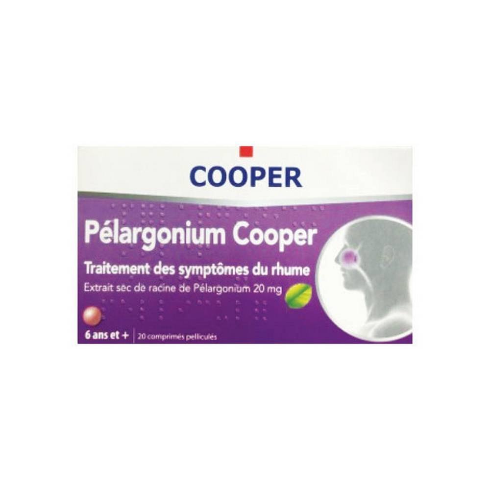 pelargonium cooper cold natural dry extract 20 tablets Fight naturally against the evils of winter; cold, stuffy nose, bronchitis ... with the dry extract of Pelargonium.