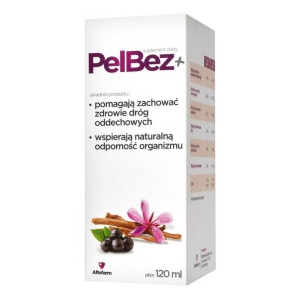 Pelbez + - a dietary supplement containing ingredients that help maintain the health of the respiratory tract and support the body's natural immunity. The preparation is intended for children over 3 years of age. Africanelargonium supports the proper functioning of the respiratory system.