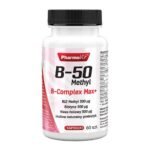 Pharmovit B-50 Methyl B-Complex Max + - a dietary supplement supplementing the body's need for B vitamins. Product intended for adults. Vitamin B12 supports the proper functioning of the nervous system,