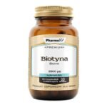 Pharmovit Premium Biotin - a dietary supplement intended for adults. Biotin helps to maintain proper psychological functions, helps to maintain healthy hair and skin and supports the proper functioning of the nervous system, additionally affects the proper energy metabolism and proper metabolism of macronutrients.