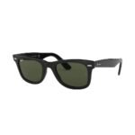 Ray-Ban® 2140901 54 Wayfarer Sunglasses. The black frame and crystal-green lenses give a classic look of extravagance.