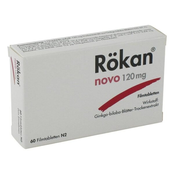 Rökan novo 120mg (pack size: 60 pieces) are used for the symptomatic treatment of performance disorders caused by organic brain disorders.