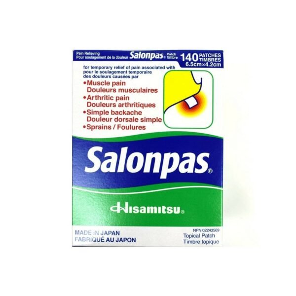 Salonpas Patch is used in the adjuvant treatment of painful affections of the osteo-articular and muscular apparatus and in the case of pain of rheumatic origin.