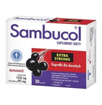 Sambucol Extra Strong - пищевая добавка, содержащая набор ингредиентов, поддерживающих работу иммунной системы. Продукт предназначен для взрослых, ягоды бузины благотворно влияют на организм в периоды, требующие поддержки иммунитета.