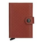 Brown men's purse Secrid M-Perforated Cognac 73894. High quality materials.