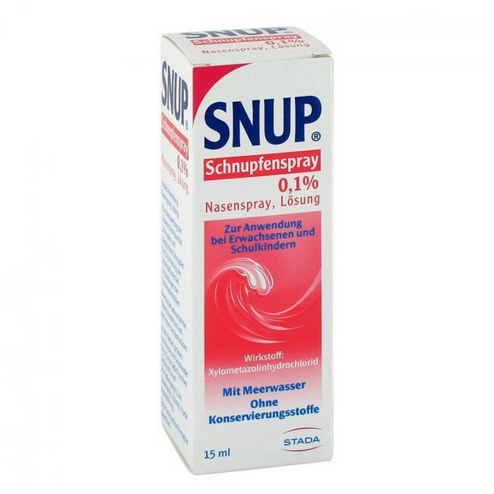 snup cold spray 01 nasal spray 15 ml Inflammatory conditions of the mucous membranes in the nasopharynx (e.g. runny nose; to facilitate the drainage of secretions in case of sinusitis; in case of catarrh of the middle ear).