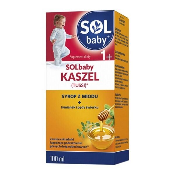 SOLbaby Cough is a naturally thick syrup for children over 1 year of age and adults. The ingredients contained in SOLbaby Cough soothe the irritated mucosa of the throat. Do not use if you are hypersensitive to any of the ingredients of the product