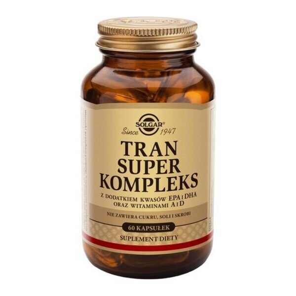 Tran Super Complex with the addition of EPA and DHA acids and vitamins A and D - a dietary supplement. Pregnant women, nursing mothers and people taking medication or sick people should consult a doctor before taking the preparation.
