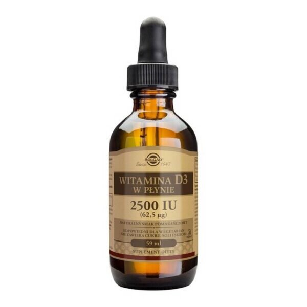 VITAMIN D3 liquid 2500 IU (62.5 µg) - dietary supplement.orange flavor. Do not exceed the recommended daily dose.To maintain proper health, you should follow a varied diet and lead a healthy lifestyle.
