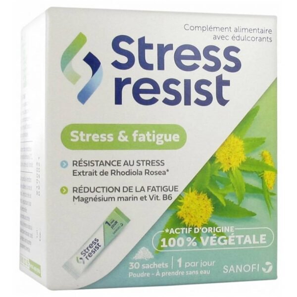 Stress resist Express sachets to fight effectively and quickly against physical and emotional fatigue, thanks to its unique composition based on Rhodiola, magnesium, vitamins B6 and B9.