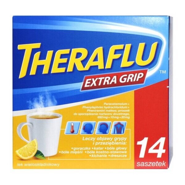 Theraflu ExtraGRIP is a medicinal product for the symptomatic treatment of influenza and colds (fever, chills, runny nose, muscle and joint pain).