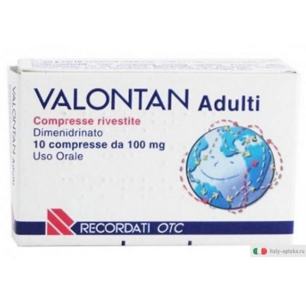 Valontan Coated Tablets are used in the prevention and treatment of nausea, vomiting and dizziness occurring in adults.