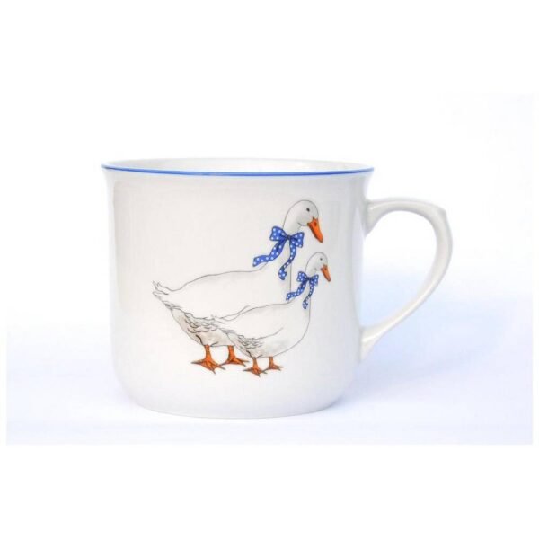 A large porcelain mug known as the Boiler in goose decor (various motifs).