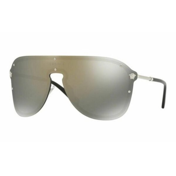 Versace VE 2180 10005A SILVER black grey mirror gold sunglasses. High quality materials.