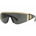 Versace VE 2197 100087 GOLD grey sunglasses. High quality materials.
