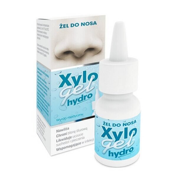 Medical device. Contains moisturizing substances. Xylogel hydro nasal gel. Protects the nasal mucosa against excessive drying and eliminates the feeling of dryness and burning. Restores the proper functions of the nose and prevents the nasal mucosa from drying out, which supports the treatment of infection.