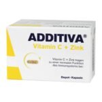 Food supplement with vitamin C and zinc.