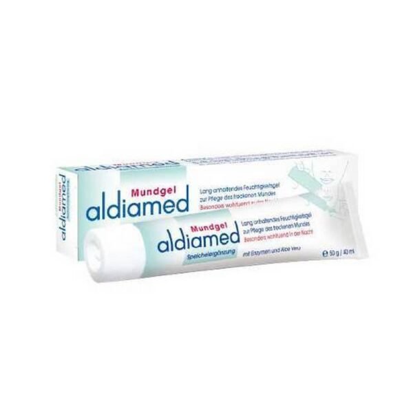 Aldiamed oral gel for the care of dry mouth makes speaking and swallowing easier. It brings back a pleasantly moist mouthfeel that lasts for hours, cares for the oral cavity and contains the necessary protective enzymes.