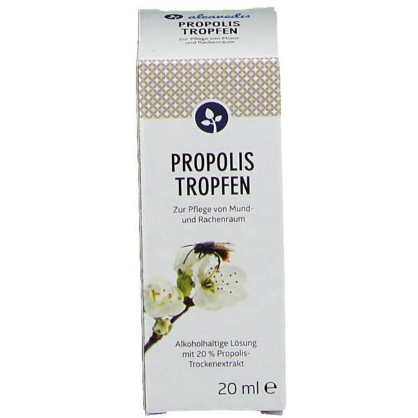 Water-soluble drops from 15% of Propolis dry extract for the care of the mouth and throat.