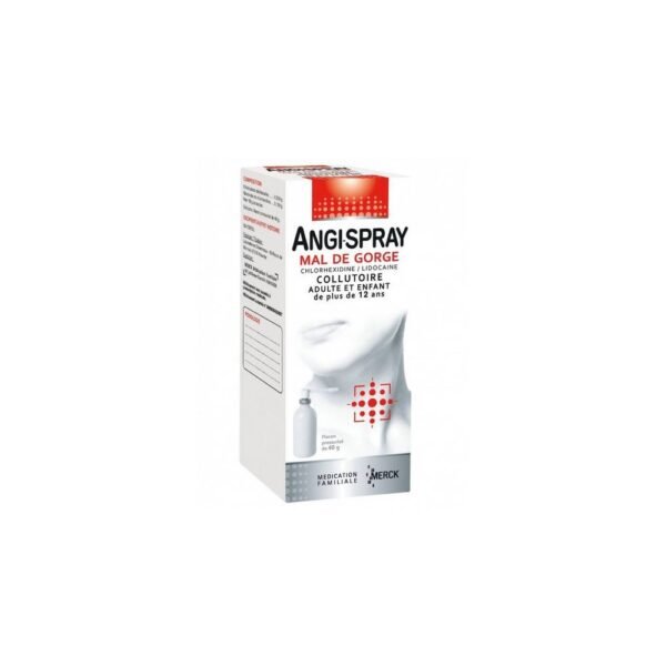 Angispray Sore Throat mouthwash, for Adults 40 ml indicated for angina, low intensity and without fever, ulcers and small wounds in the oral cavity in adults and children over 15 years old.