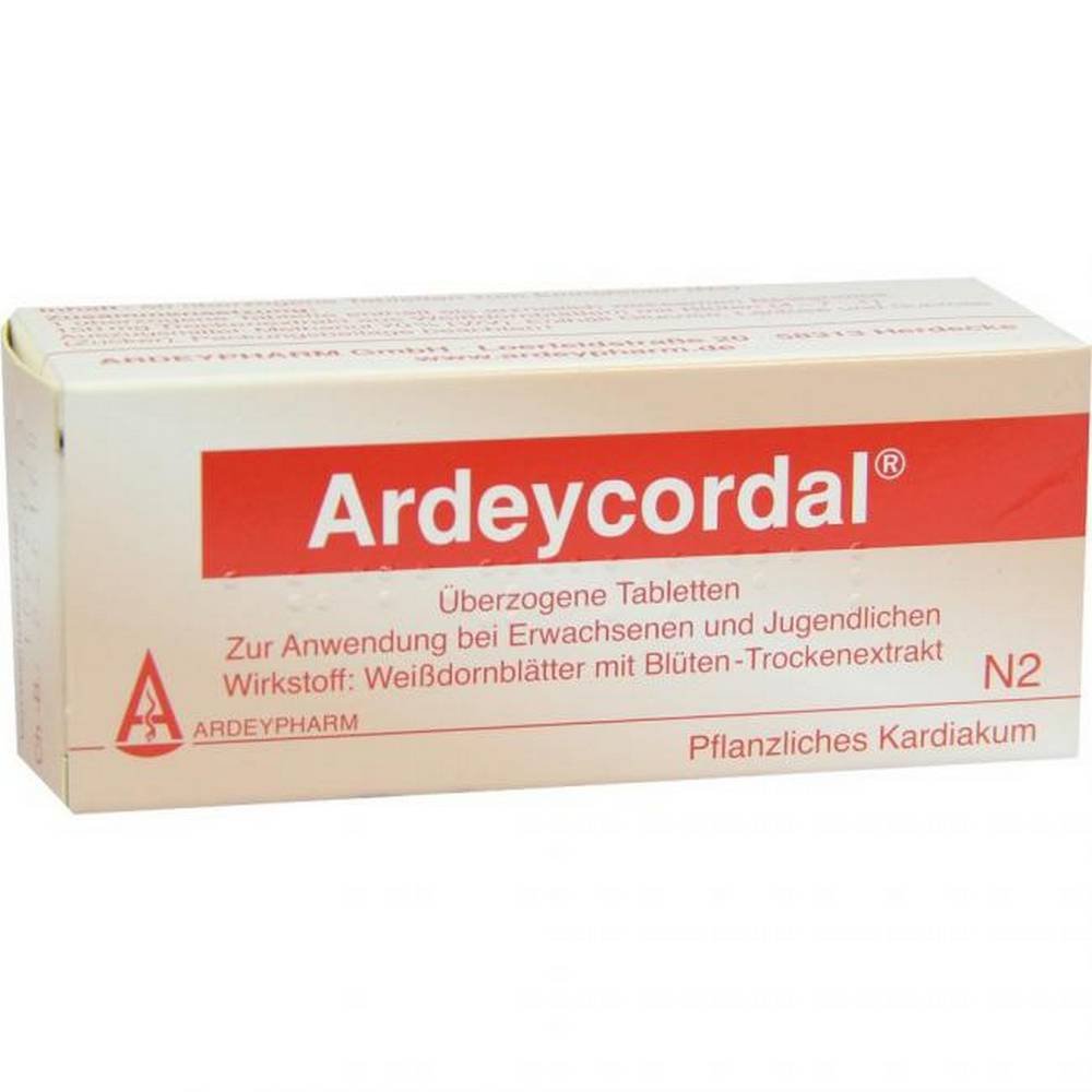 ardeycordal 50 In the case of decreasing the performance of the heart corresponding to stage II according to NYHA.
