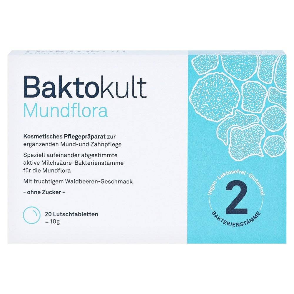 baktokult oral flora lozenges 20 Cosmetic care preparation for additional dental and mouth care.