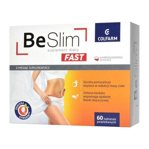 Be Slim - a dietary supplement containing plant extracts of green coffee, bitter orange, green tea, nettle, cayenne pepper and coffee. The product is intended for adults.