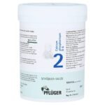 Biochemistry Pflüger No. 2 Calcium phosphoricum D6 strengthens the growth of bones and supports the development of blood and cells. The product from A. Pflüger GmbH is also known as Schüßler Salt No. 2 and promotes muscle movement. The tablets are subject to pharmacy requirements. They can be bought in mail-order and online pharmacies without a prescription.