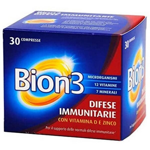 Support your immune system with Bion 3 IMUNITY containing 12 vitamins, 7 minerals and 3 strains of probiotic bacteria in the TriBion složce component (10 million CFU - Lactobacillus gasseri, Bifidobacterium bifidum, Bifidobacterium longum).