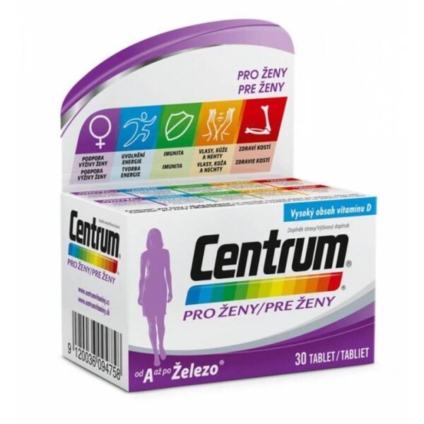 The Multivitamin Center for Women, containing vitamins, minerals and trace elements, has been specially created to support women's nutrition. It offers a complete range of vitamins, minerals and trace elements that women need.