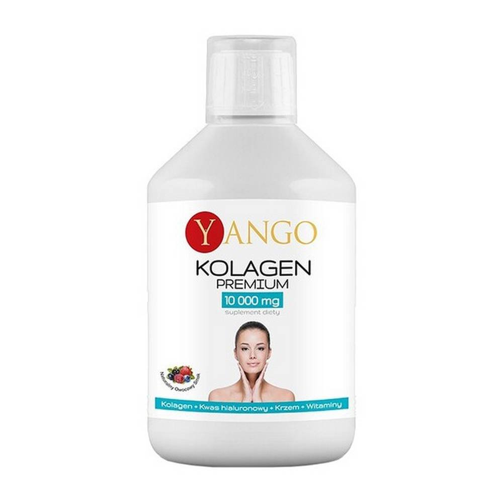 collagen premium 10000 mg liquid 500 ml yango Collagen Premium 10,000 мг - пищевая добавка, содержащая коллаген, гиалуроновую кислоту, кремний и витамины. Продукт предназначен для взрослых. Натуральный фруктовый ароматизатор.