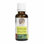 COPAIBA balm, cosmetic natural plant product Copaiba balm is a pure resin from the Copaiba tree from the legume family, with bald bushy branches. It grows up to a height of 30 m. The leaves are leathery, pinnate, oblong and elliptical, 3 to 5 cm long and 2 cm