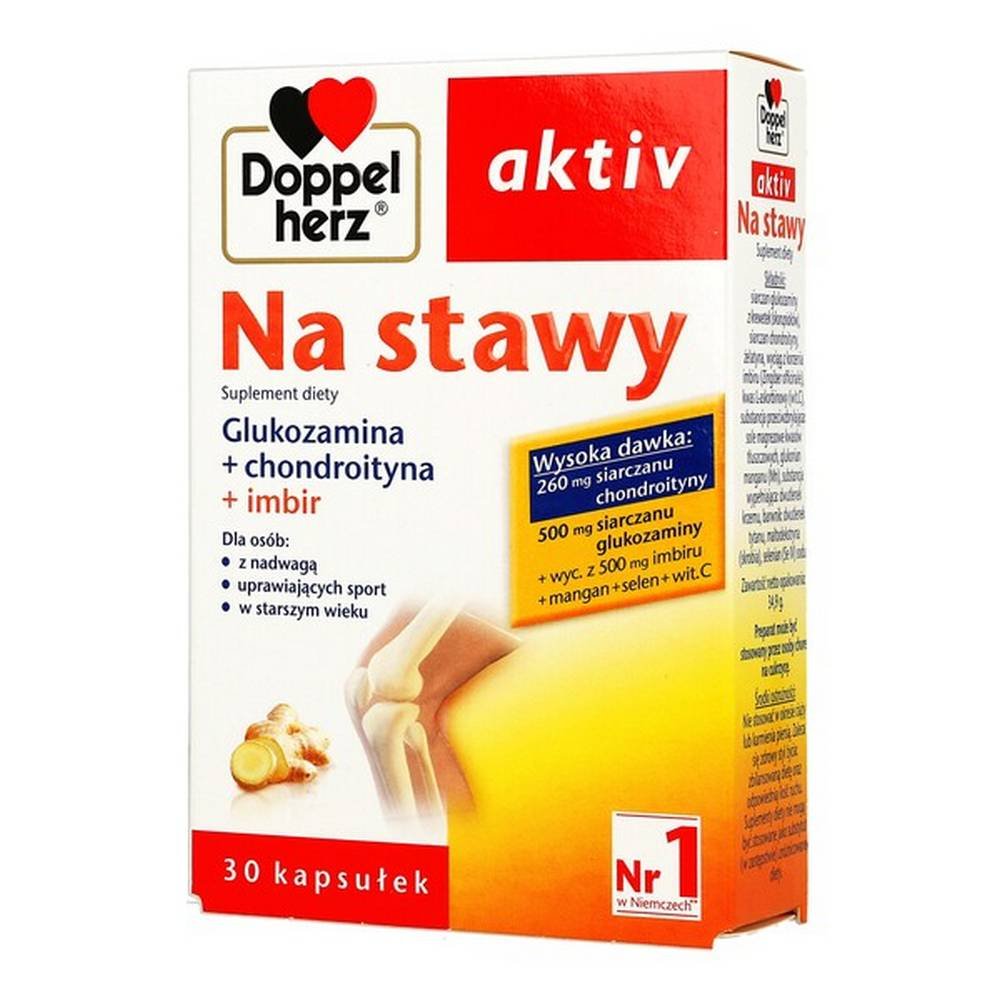 doppelherz aktiv for joints capsules 30 Doppelherz aktiv Na stawy - a dietary supplement containing, among others, glucosamine, chondroitin, and ginger extract. The product is intended for adults.