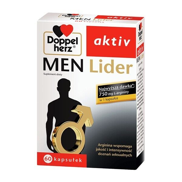 Doppelherz aktiv Men Lider - a dietary supplement developed for men who want to enjoy life to the fullest. L-arginine is an exogenous amino acid, i.e. it is not synthesized to a sufficient degree in the body and requires food supply.