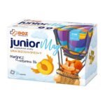 DOZ PRODUCT Junior Mag - dietary supplement containing magnesium and vitamin B6. The product is intended for children over 3 years old. Peach flavor. Magnesium contributes to the reduction of tiredness and fatigue, additionally supports the proper functioning of the nervous system and the proper functioning of muscles.
