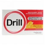 Drill acts from the first symptoms of sore throat thanks to its double action.