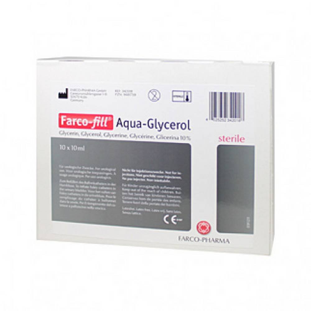 farco fill the aqua glycerol 10x10 ml For urological purposes.
