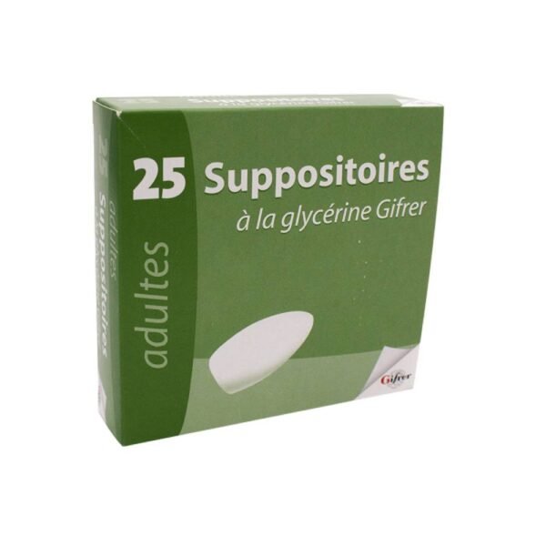 Glycerin Suppositories for Adults Giffer Box of 50 is a laxative administered rectally.