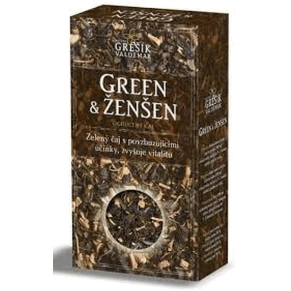 Green tea with stimulating effects, increases vitality. Ingredients: real green tea, ginseng root 30%
