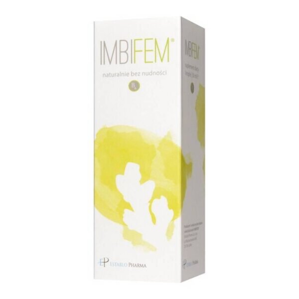 IMBIFEM - a dietary supplement containing ginger rhizome extract. The product is intended for adults and children over 6 years of age. Ginger rhizome extract helps to relieve morning sickness and also helps to alleviate the symptoms of motion sickness. Do not exceed the recommended daily dose.