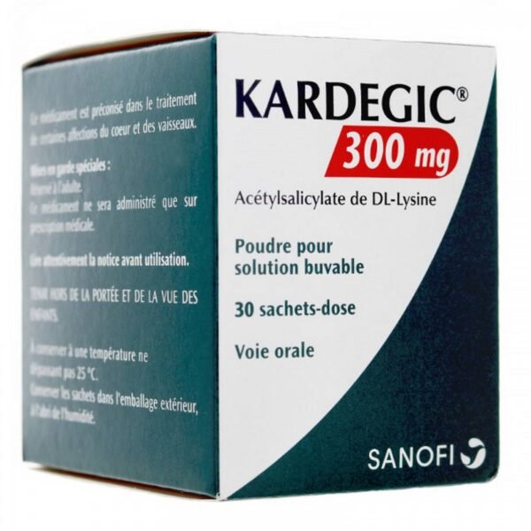 Kardegic 300 mg Acid Acetylcysteine 30 sachets is a drug based on d'aspirin in a dosage specially designed for the treatment of certain diseases of the heart and blood vessels