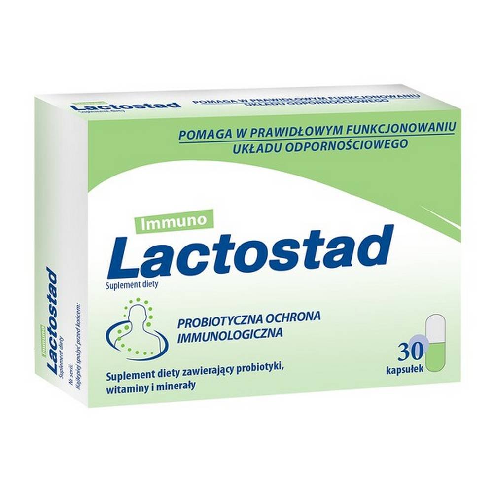 lactostad immuno capsules 30 pcs Lactostad immuno - a dietary supplement containing Lactobacillus Plantarum bacteria strains. The product is intended for adults.