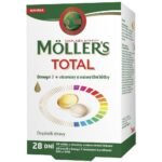 Mollers Total, food supplement: the pack contains 28 tablets with vitamins and minerals and 28 capsules with Omega 3 fatty acids EPA and DHA.